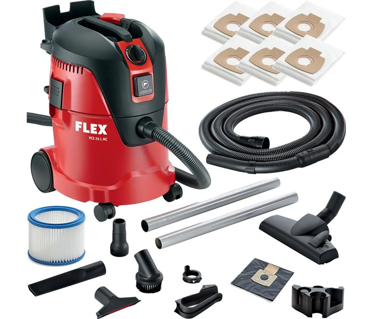 Прахосмукачка FLEX VCE 26 L MC (1250W : 25L) – safety vacuum cleaner Прахосмукачка FLEX VCE 26 L MC (1250W / 25L) – safety vacuum cleaner