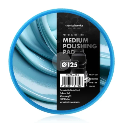 Средно твърд пад за полиране chemicalworkz Medium Polishing Performance Pad - 125мм (син)